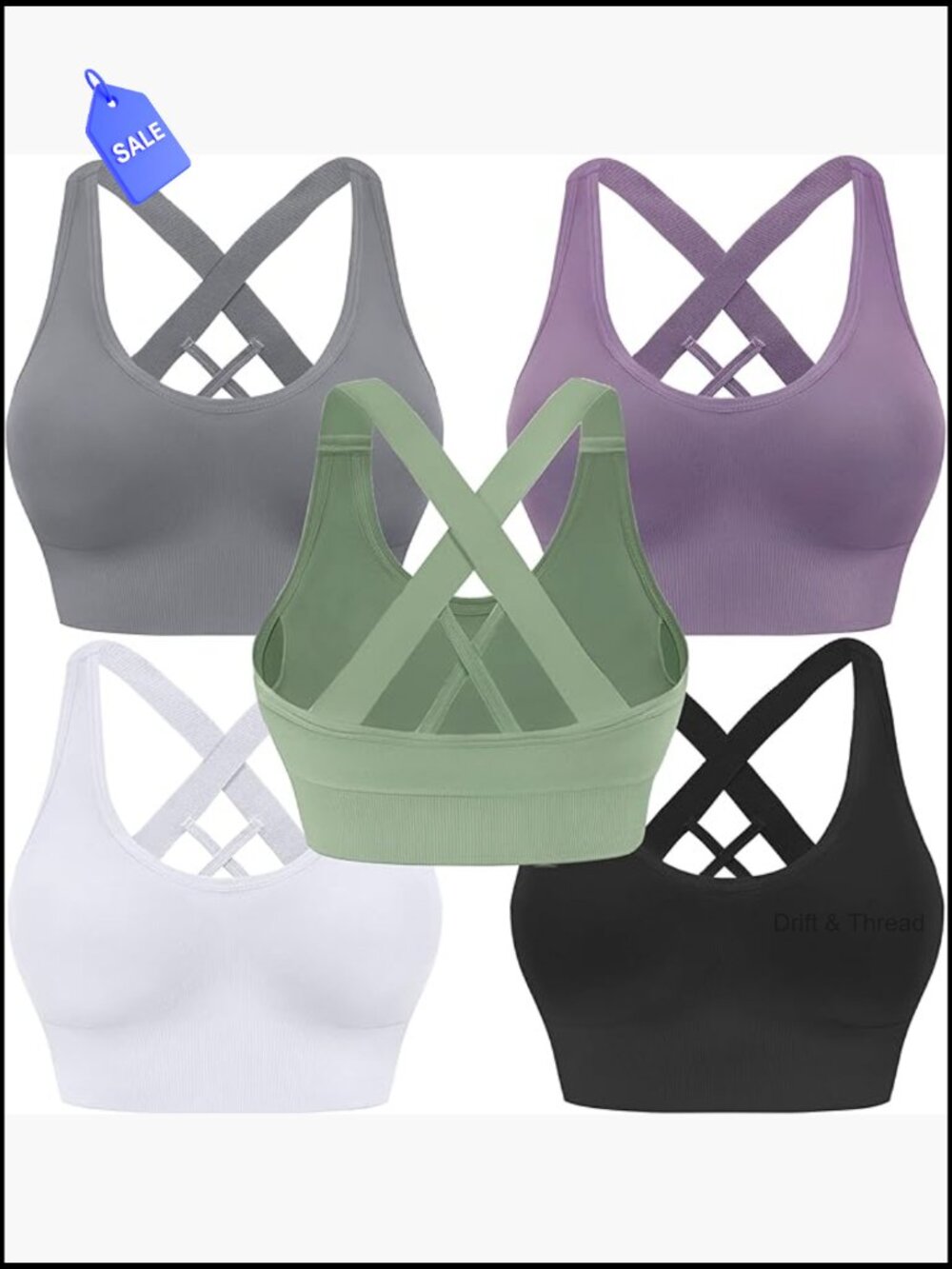 Padded Medium Support Criss Cross Strappy Seamless Sports Bra